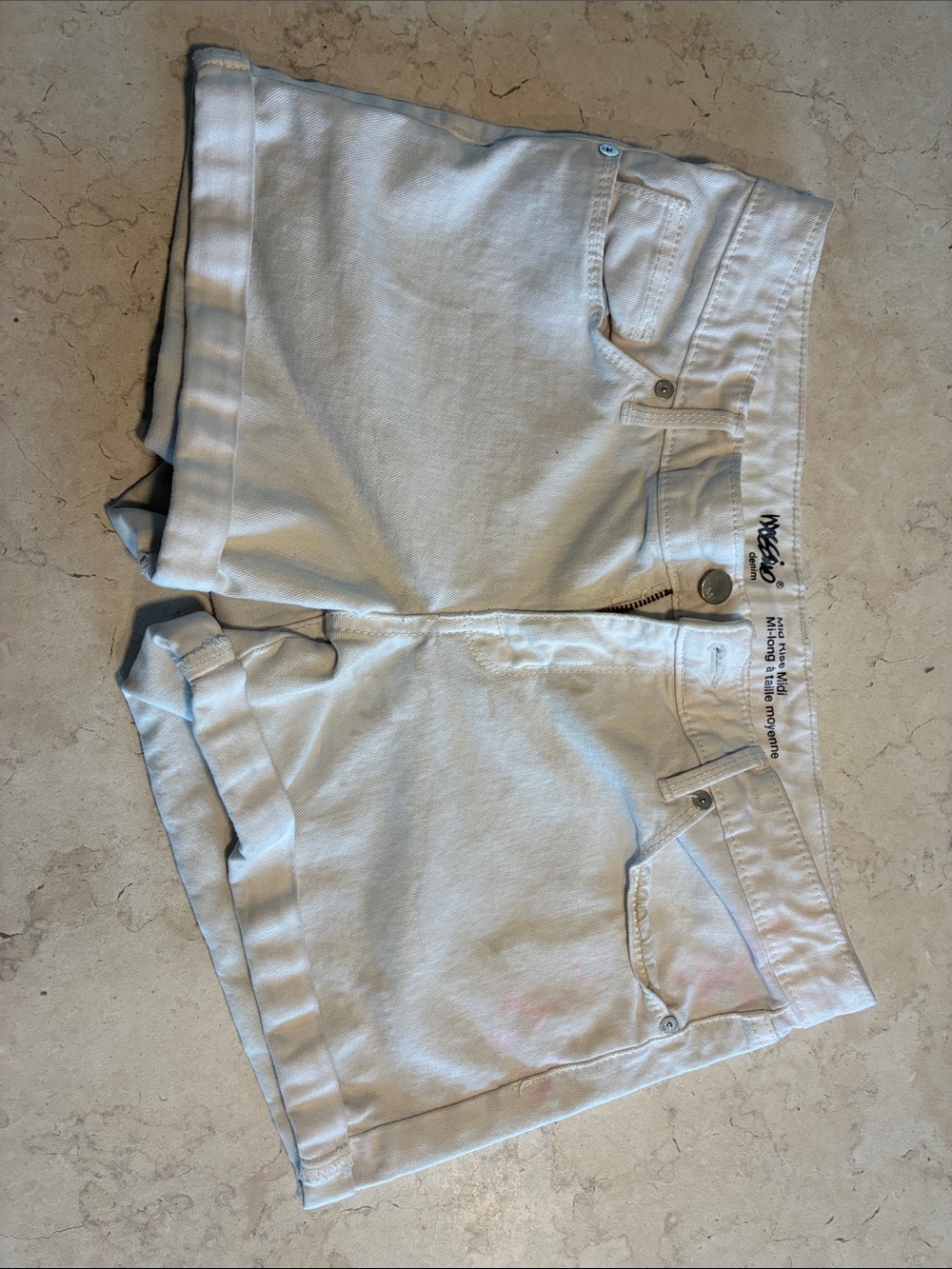 Mossimo White Denim Roll-Hem Shorts